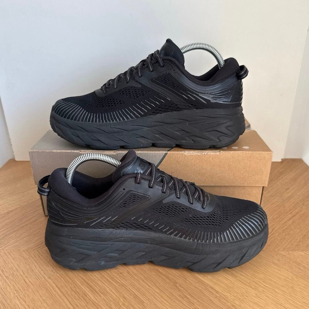 HOKA ONE ONE Bondi 7 ‘Triple Black’ Women Running Sneakers- SZ 9 - Picture 9 of 11